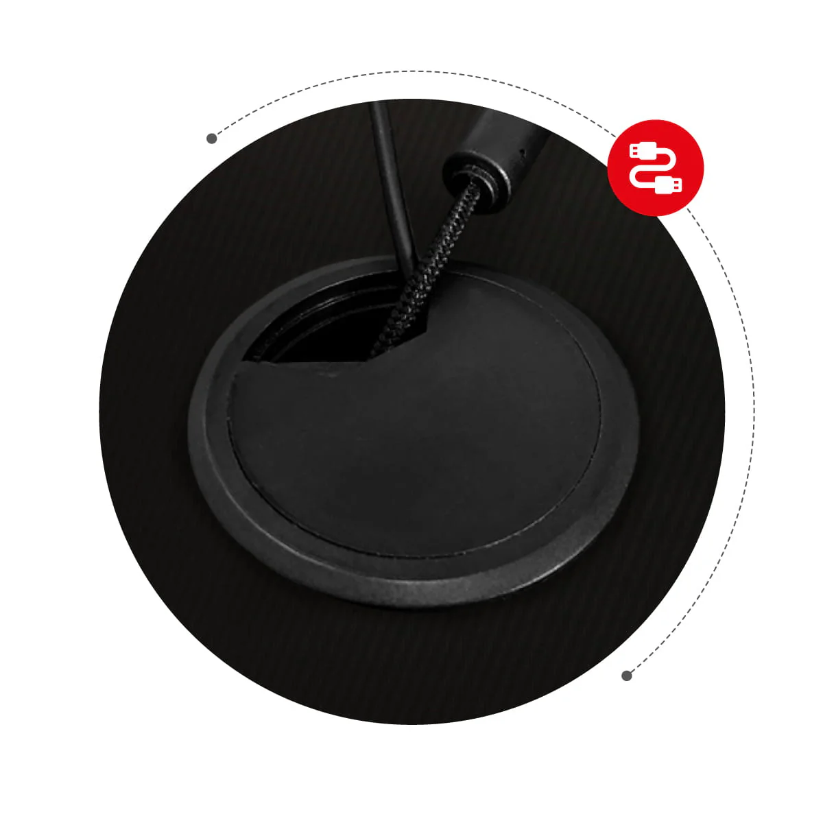 Biurko Gamingowe Huzaro Hero 4.7 Black 160 cm - Image 11