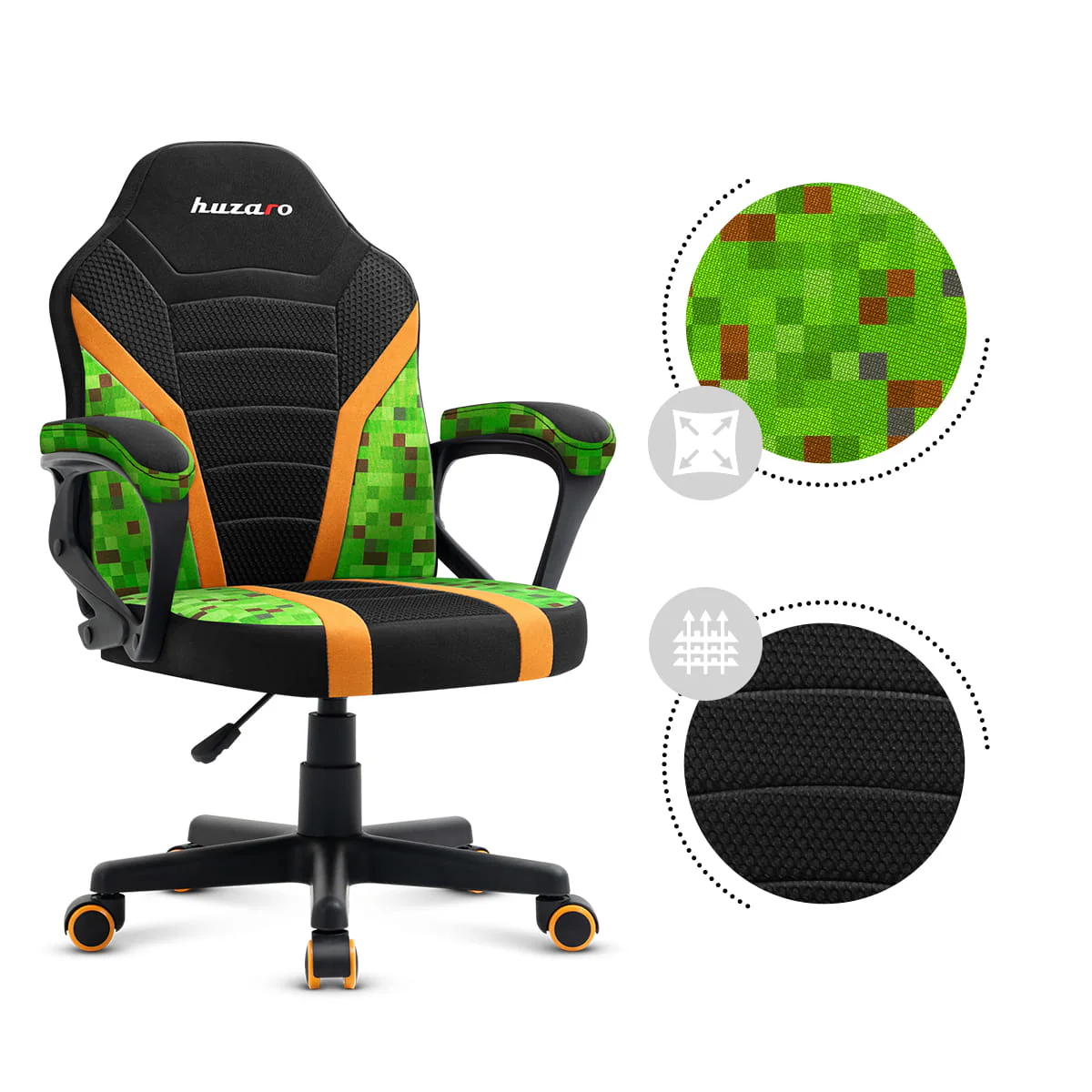 Fotel Gamingowy dla dziecka Huzaro RANGER 1.0 Pixel Mesh - Image 10