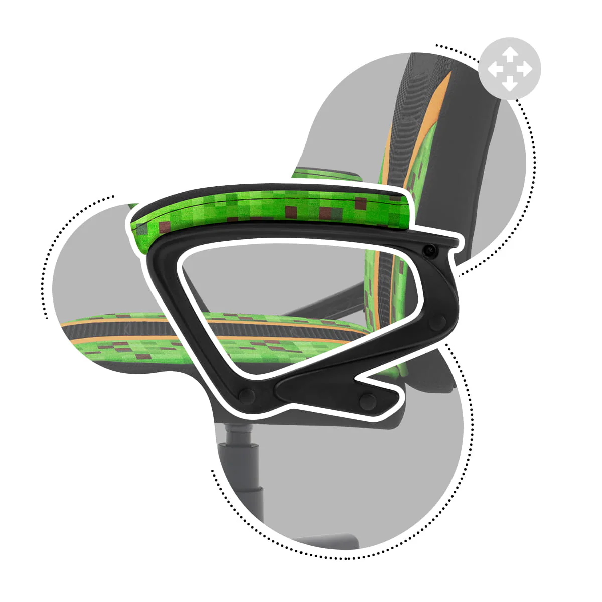 Fotel Gamingowy dla dziecka Huzaro RANGER 1.0 Pixel Mesh - Image 13