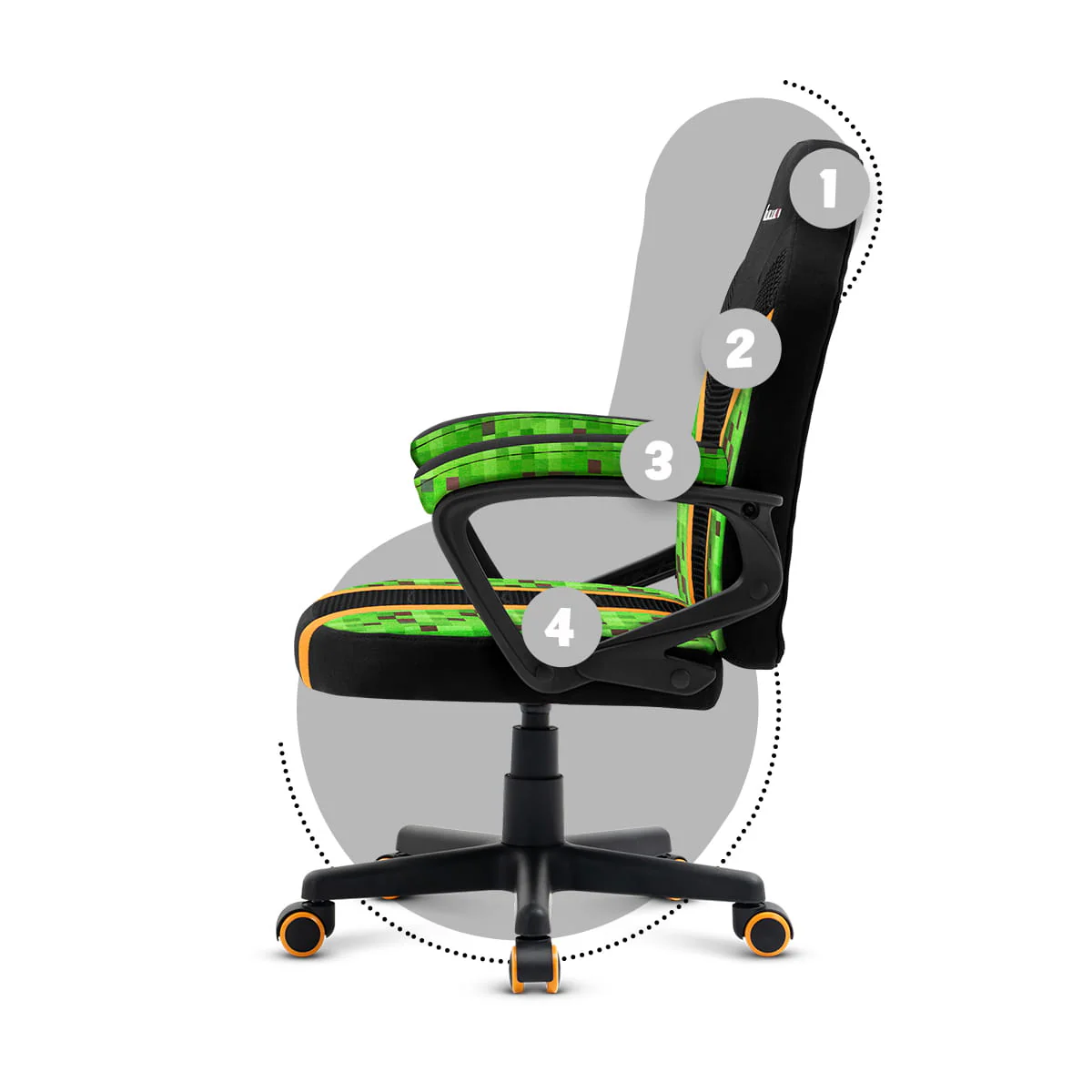 Fotel Gamingowy dla dziecka Huzaro RANGER 1.0 Pixel Mesh - Image 14